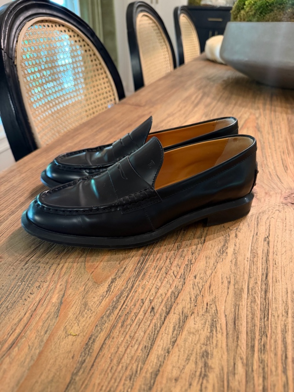 Tod’s Women’s Black Leather Penny Loafers